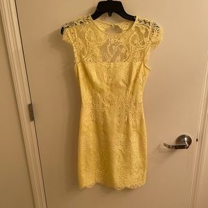 Yellow Lace Cocktail Dress